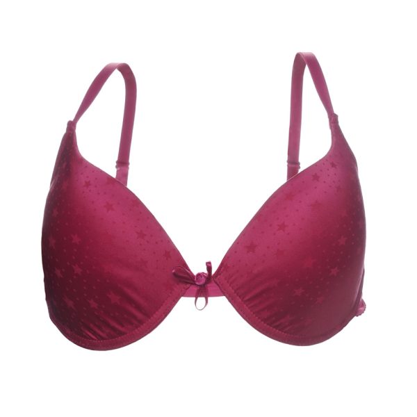 تصویر سوتین نیم‌کاپ زنانه به رنگ سرخابی با بندهای باریک و طراحی سبک، مدل 3574-1.