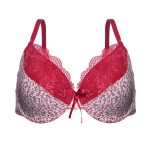 سوتین گیپوردار قرمز و خاکستری NBB مدل 4267