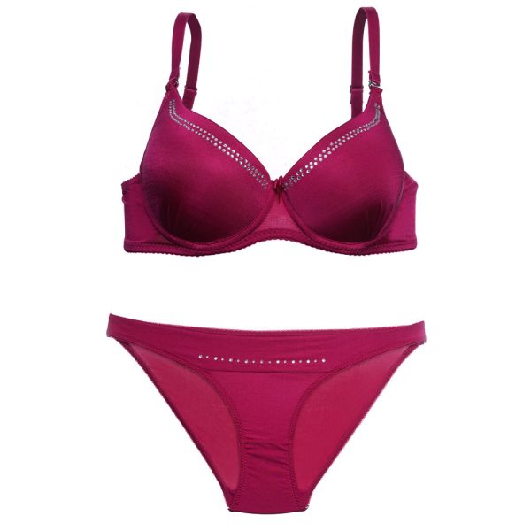 ست لباس زیر زنانه سرخابی NBB مدل 4369 ست روزمره