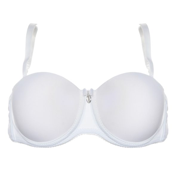 سوتین دکلته زنانه NBB مدل 3616 با کاپ نرم و بند شفاف مناسب لباس‌های دکلته