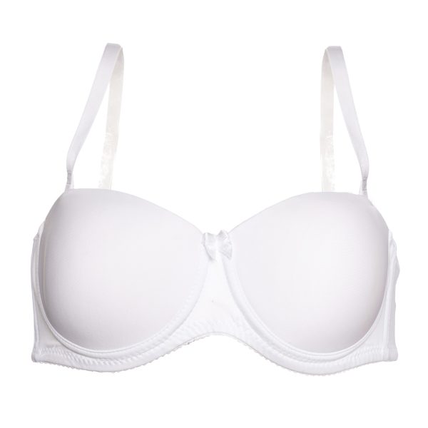 تصویر سوتین زنانه سفید با کاپ ساده و بندهای قابل تنظیم مدل 3510