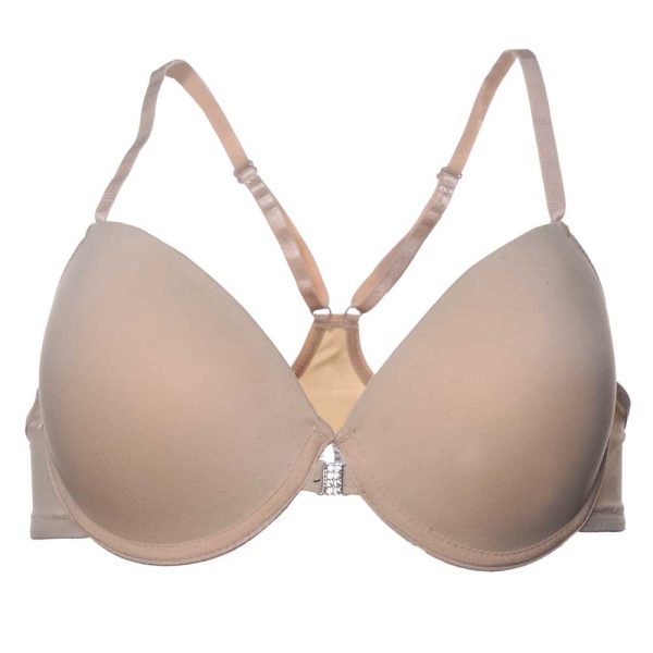 سوتین زنانه جلو باز جک‌دار آنیل Anil مدل 3115 رنگ کرم – نمای روبه‌رو