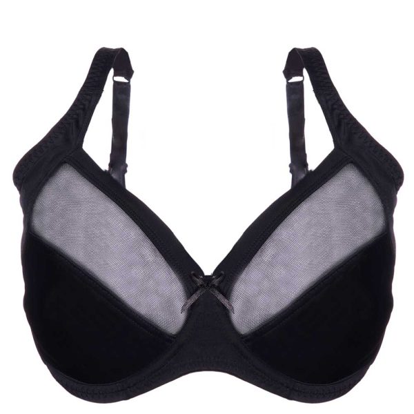 سوتین زنانه Anil مدل 3696 در رنگ مشکی با تور ظریف و طراحی فرم‌دهی طبیعی، مناسب استفاده روزانه