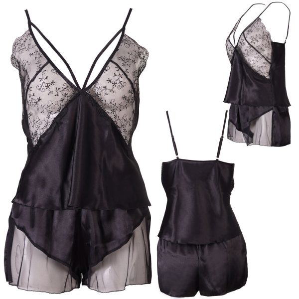 تاپ و شلوارک ساتن فانتزی برند لاریس1-Laris