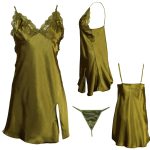 لباس خواب ساتن و گیپور برند دنیز گولو1_ DENIZGULU