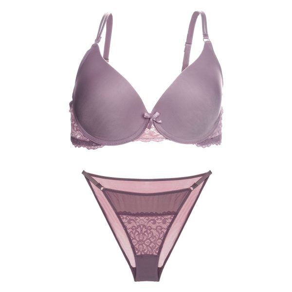 ست لباس زیر زنانه یاسی گیپوردار NBB مدل 4819