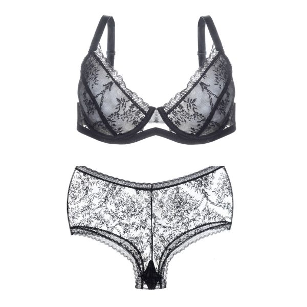 ست شورت و سوتین بی لایه تمام گیپور برندگالی پولی gallipoli-1